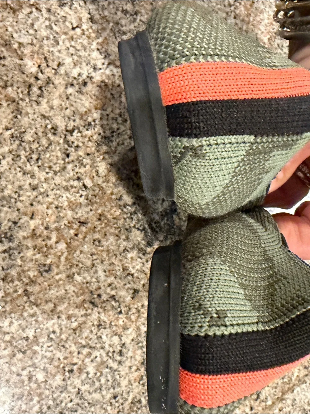 Rothy's Green Camo Knit Slip-Ons - made with recycled water bottles